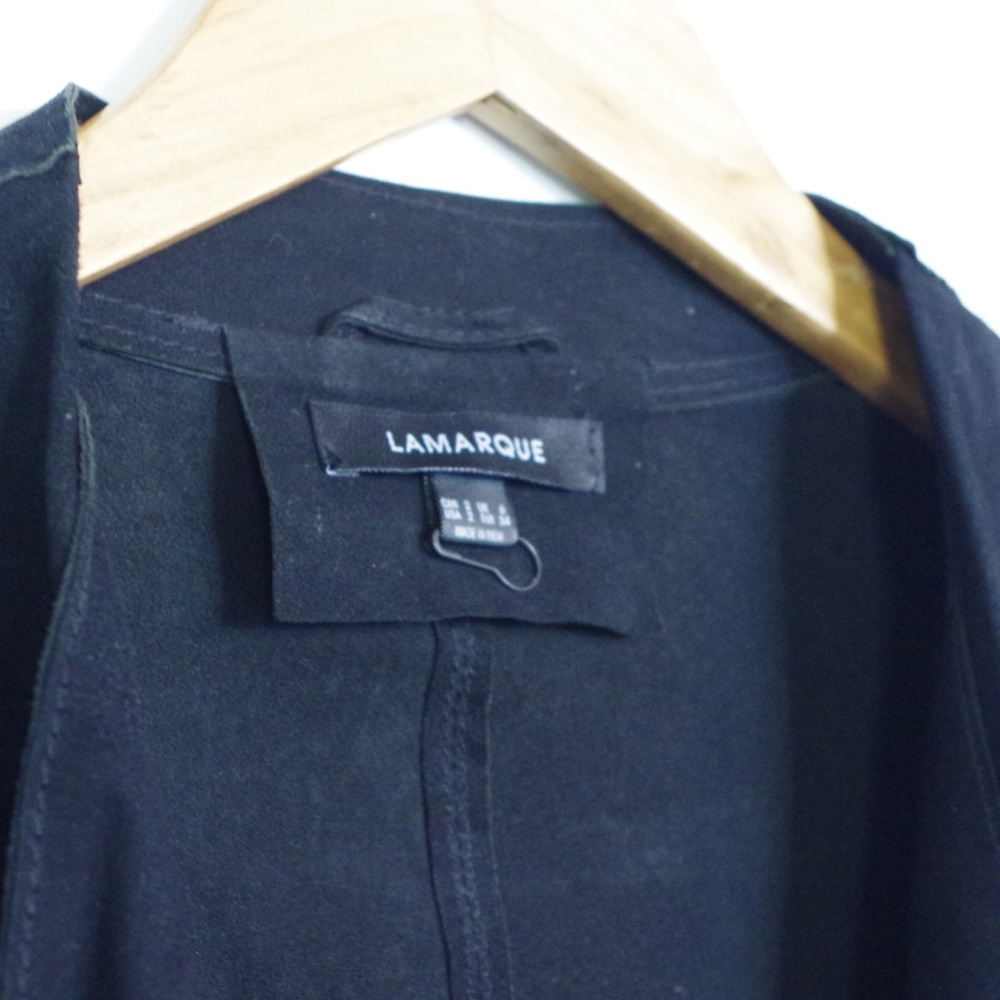 Lamarque Drape Front Suede Leather Jacket - image 3